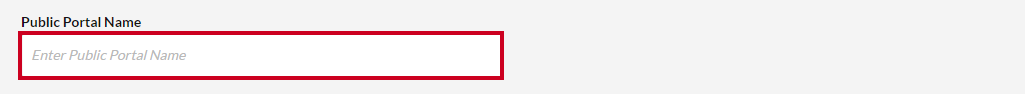 public portal name field