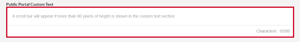 public portal custom text field