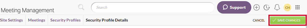 A green, rectangular Save Changes button below the User Menu.
