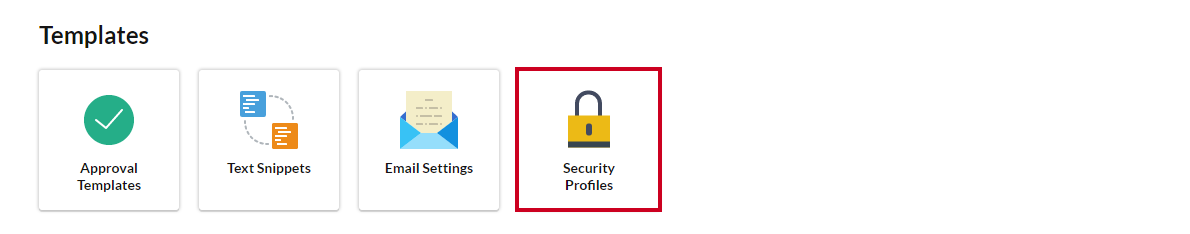 security profiles button