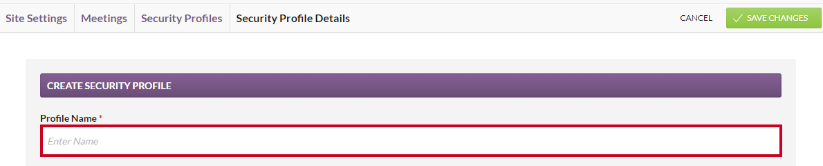 The Profile Name field.