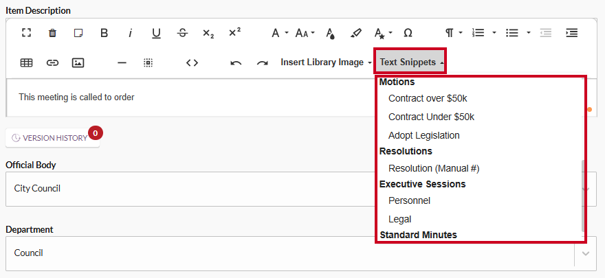 text editor text snippets tool