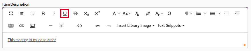 text editor underline tool