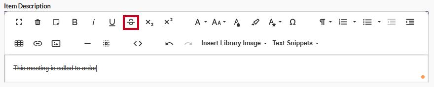 text editor strikethrough tool