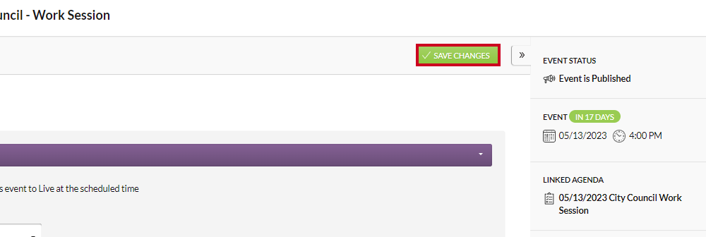 save changes button