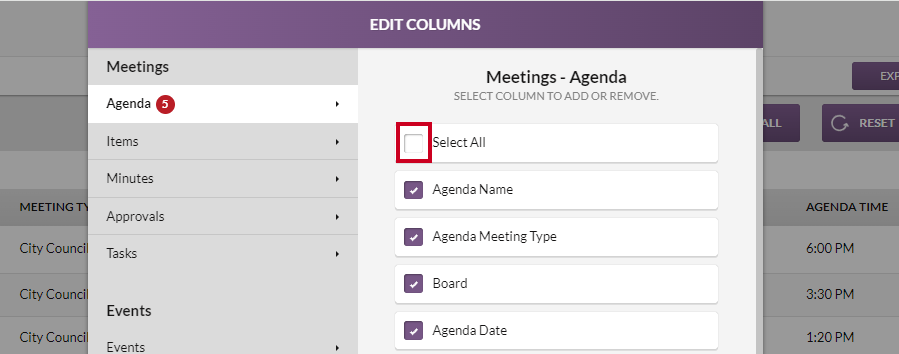 select all checkbox