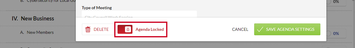 agenda locked status