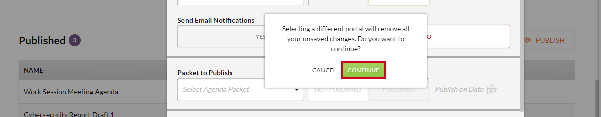 continue button