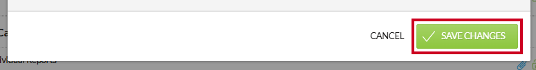 The green, rectangular Save Changes button in the lower-right corner of the Edit Layout modal.