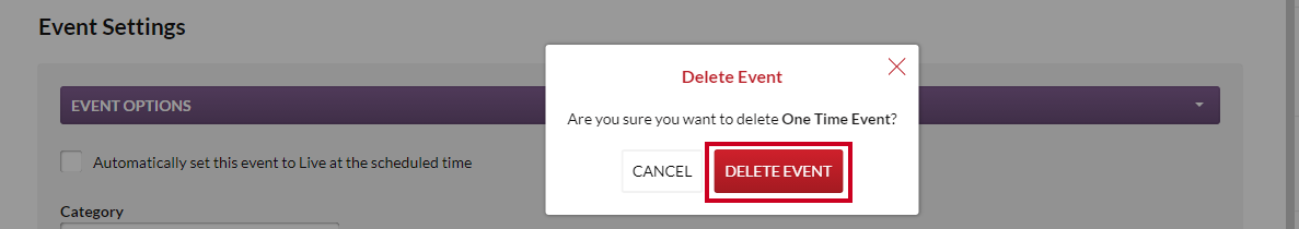 delete event