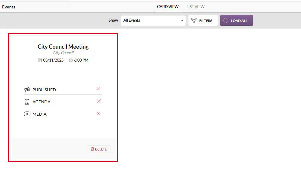 select event