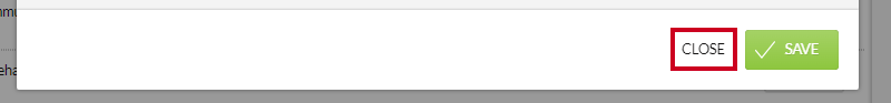 The white Close button in the lower-right corner of the Edit Script modal.
