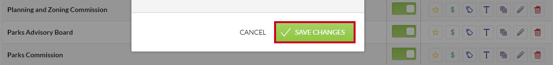 save changes button
