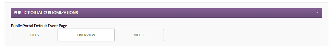 public portal default event page field