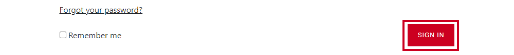 Red rectangular sign in button below the password field.