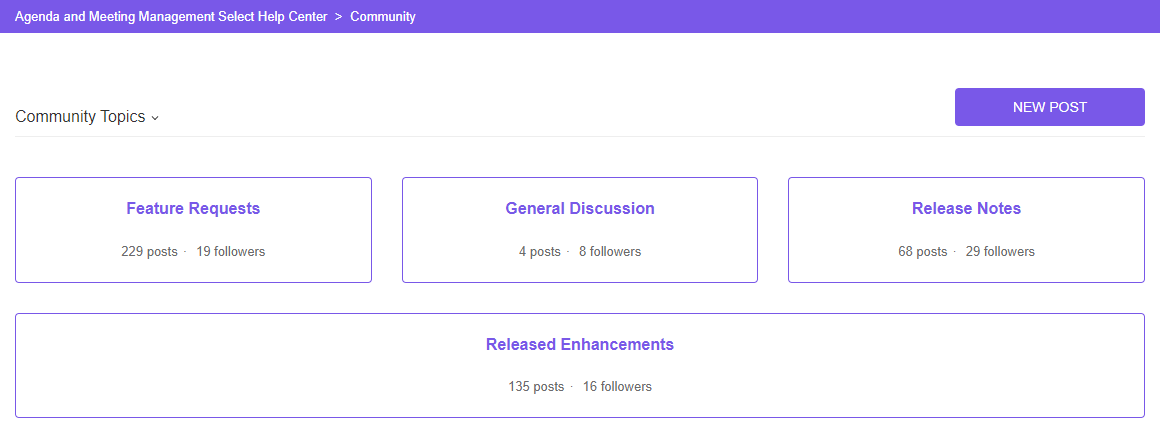 Community topics.