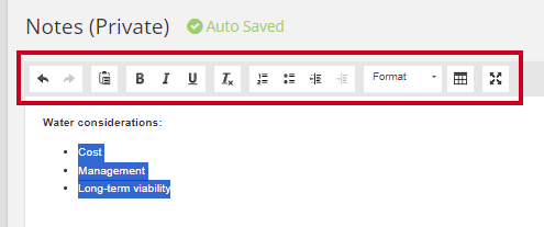 Text and paragraph formatting tools.