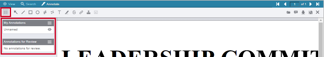 Annotation Layers icon in the toolbar and the Annotation Layers pane on the left side of the screen.