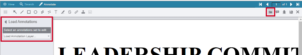 Load Annotations icon in the toolbar and the Load Annotations pane.