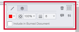 Line Annotation floating toolbar.