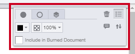 Ellipse Annotation floating toolbar.