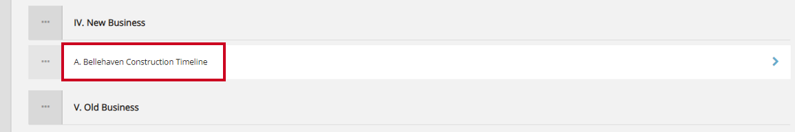 An example minutes item name.