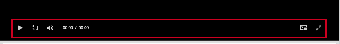 Various media player playback controls including Rewind and Volume.