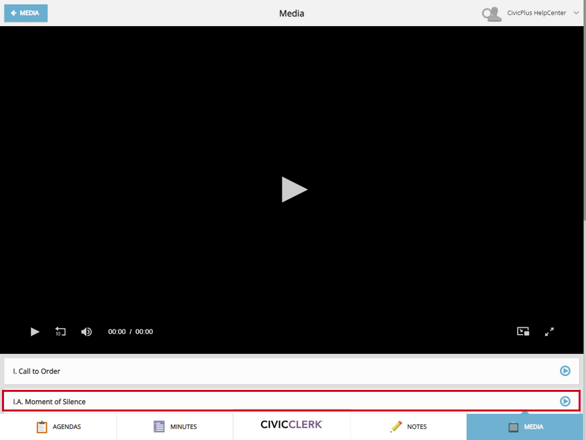 An example video bookmark below the media player.