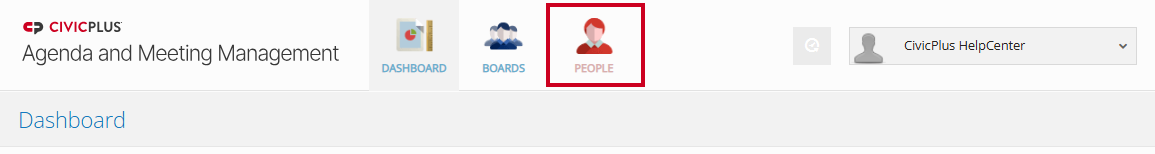 A People tab with a person icon to the right of the solution logo.