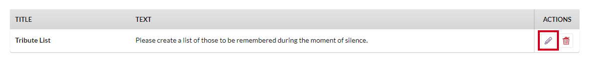 The Edit button to the right of an example task snippet.