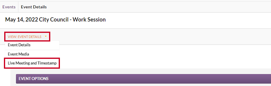The View menu with the Live Meeting and Bookmarking option highlighted.