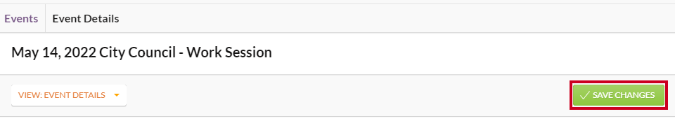 A green, rectangular Save Changes button to the right of the View dropdown.