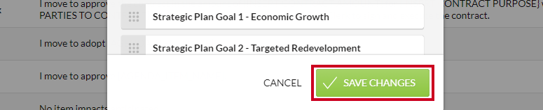 The green, rectangular Save Changes button in the lower-right corner of the Edit Order modal.