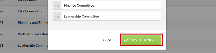 The green, rectangular Save Changes button in the lower-right corner of the Edit Order dialog box.