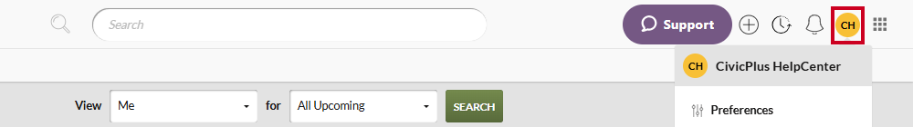 Example User Menu icon.