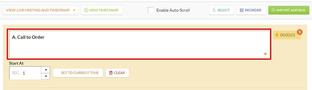 An example timestamp details textbox.