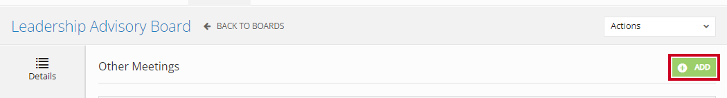 The green, rectangular Add button to the right of the Other Meetings heading.