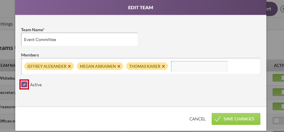 The Activate checkbox.
