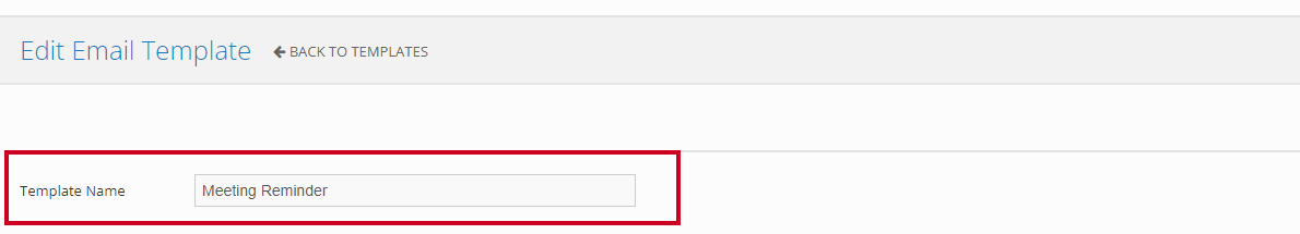 The Template Name field.
