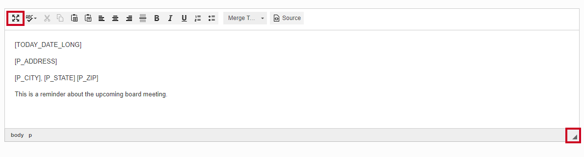 The Expand tool and Maximize button.