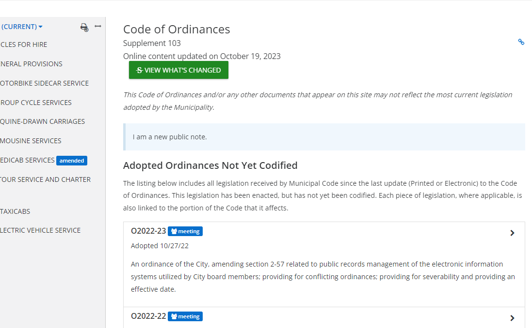 An example online code homepage.