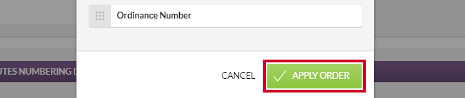 The green, rectangular Apply Order button in the lower-right corner of the Edit Order modal.