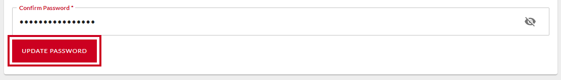 The red, rectangular Update Password button which appears below the Confirm Password field.