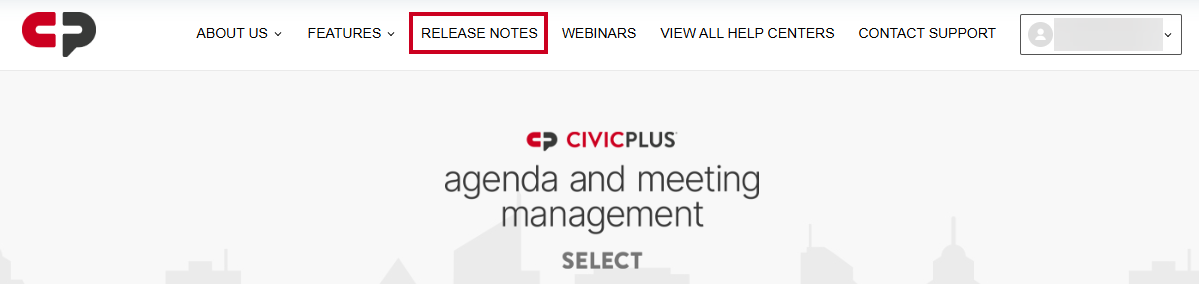 The Help Center header Release Notes button.