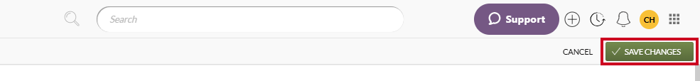The green, rectangular Save Changes button below the User Menu.