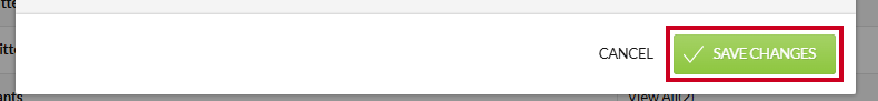 The green, rectangular Save Changes button in the lower-right corner of the Edit Email List modal.