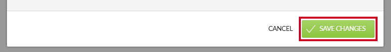 The green, rectangular Save Changes button in the lower-right corner of the New Minutes Design modal.