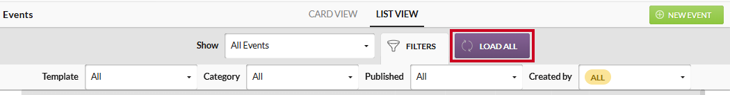 The purple, rectangular Load All button to the right of the Filters button.