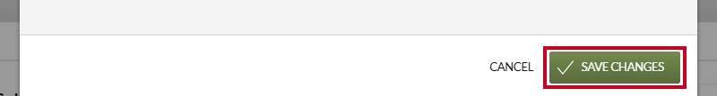 The green, rectangular Save Changes button in the lower-right corner of the Edit Minutes Snippet modal.