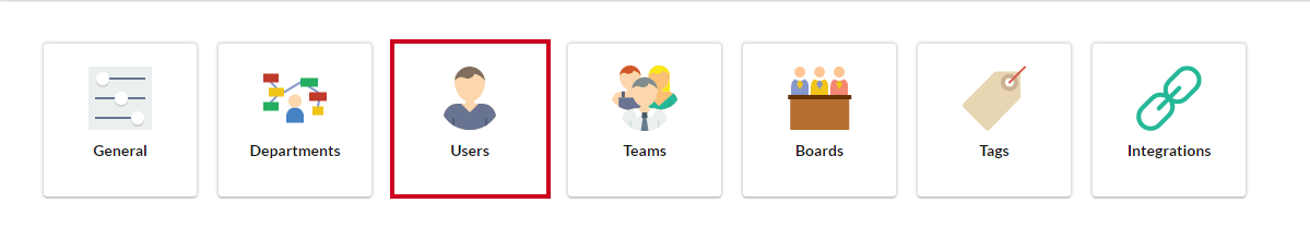 The Users tile with a person icon.